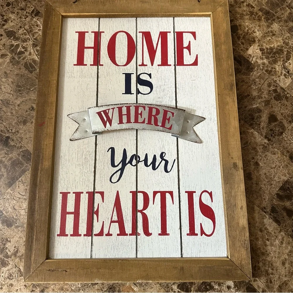 Home Is Where Your Heart Is Rustic Wall Sign
